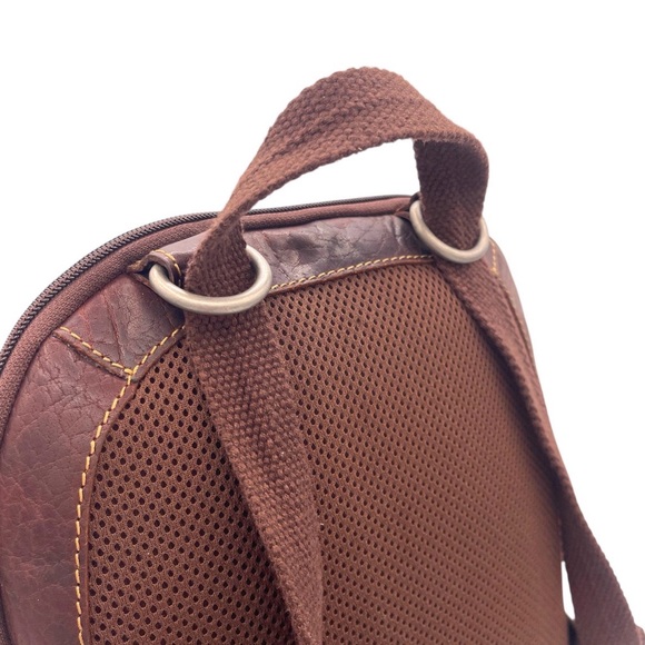 Jack George Voyager Convertible Dark Brown Leather Crossbody Bag Backpack - Picture 5 of 7